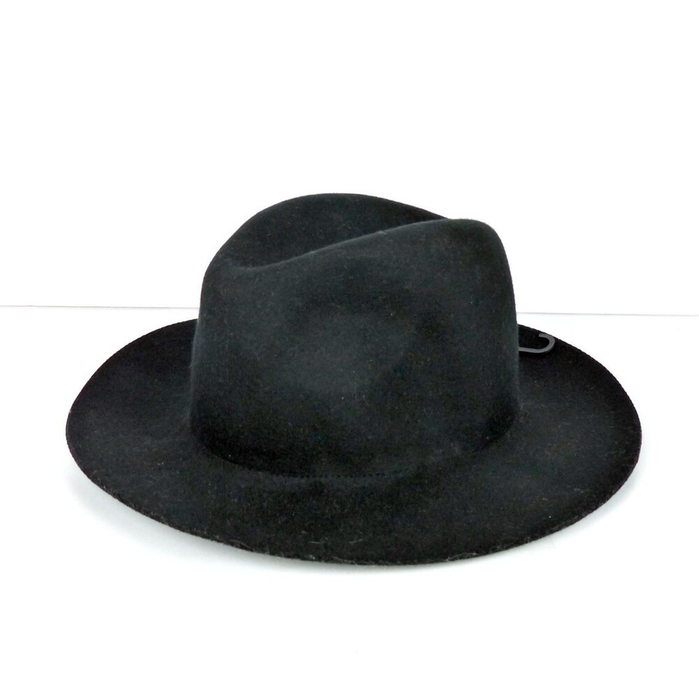 Banana Republic Black Wool Felt Wide Brim Hat M/L Boho Minimalist Witch NWT